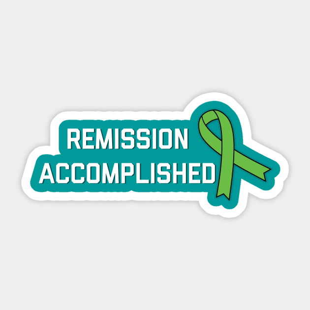 Lymphoma Cancer Awareness - Remission Accomplished Sticker by mangobanana